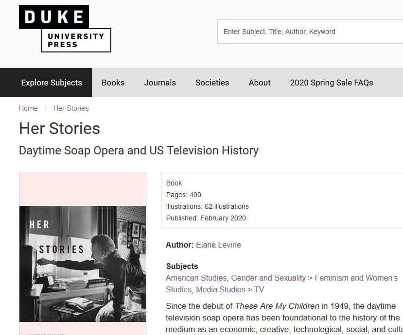 Information about daytime TV history book