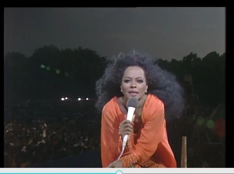 Outdoor concert with female performer