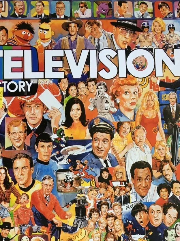 Vintage television show montage artwork