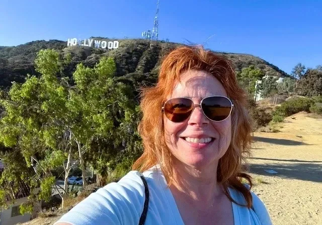 Tourist at Hollywood Hills