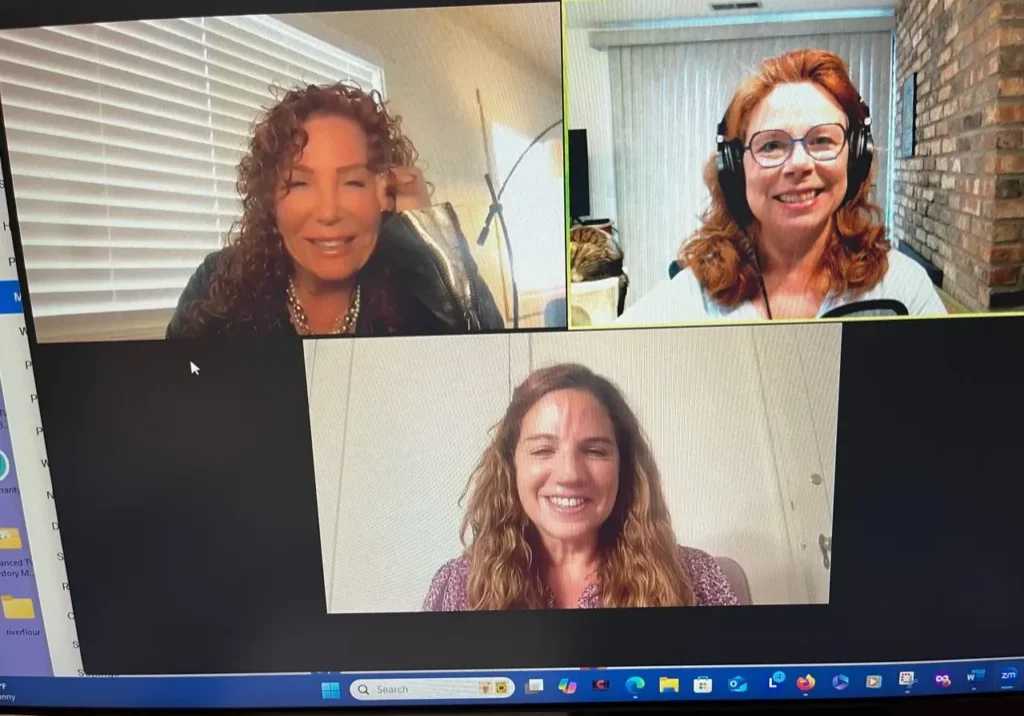 Virtual meeting with three participants