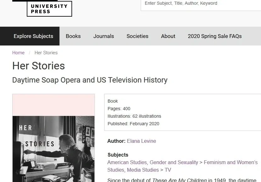 Her Stories book cover and information