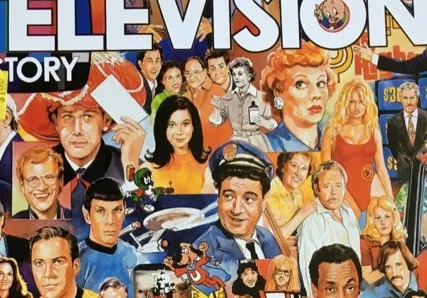 Vintage television show montage artwork